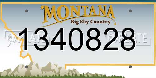 1340828 Montana License Plate