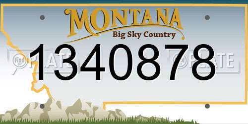 1340878 Montana License Plate