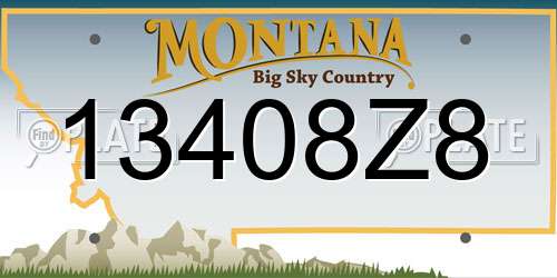 13408Z8 Montana License Plate