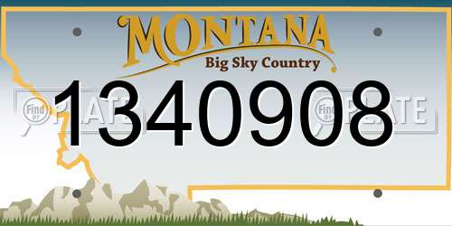 1340908 Montana License Plate