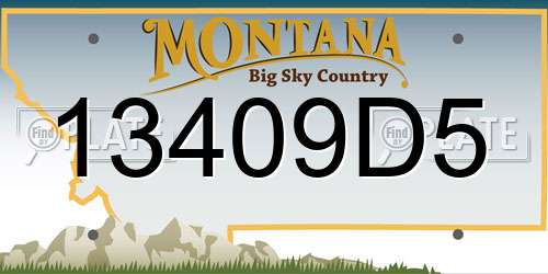 13409D5 Montana License Plate