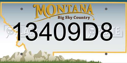 13409D8 Montana License Plate
