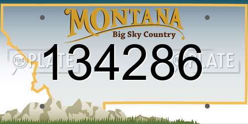 134286 Montana License Plate