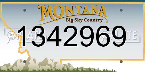 1342969 Montana License Plate
