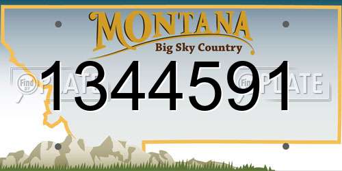 1344591 Montana License Plate
