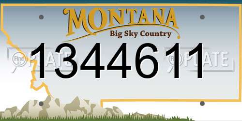 1344611 Montana License Plate