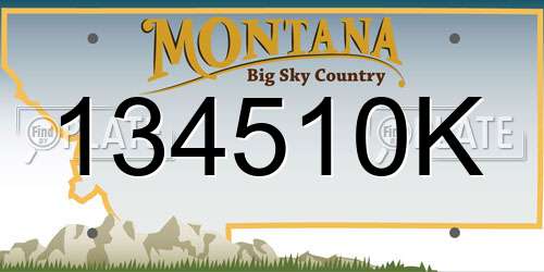 134510K Montana License Plate
