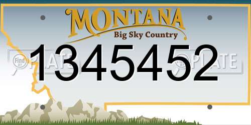 1345452 Montana License Plate