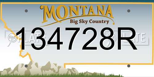 134728R Montana License Plate