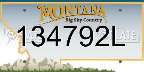 134792L Montana License Plate