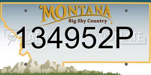 134952P Montana License Plate