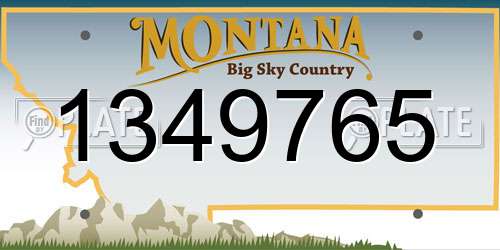 1349765 Montana License Plate