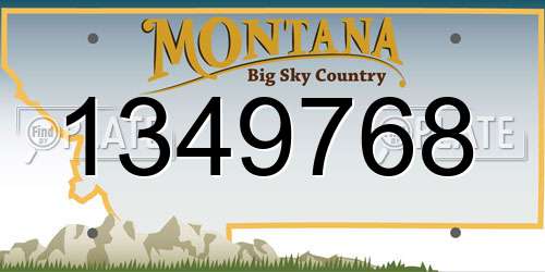 1349768 Montana License Plate