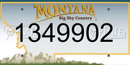 1349902 Montana License Plate