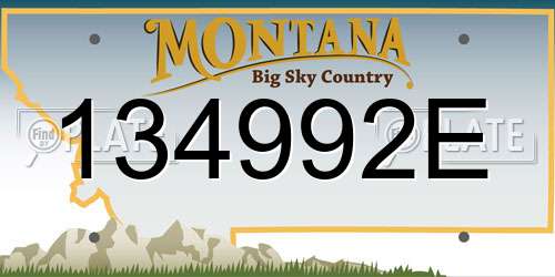 134992E Montana License Plate