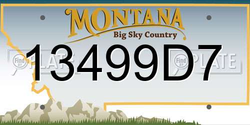 13499D7 Montana License Plate