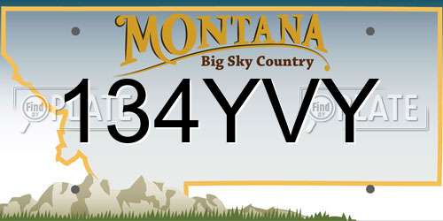 134YVY Montana License Plate