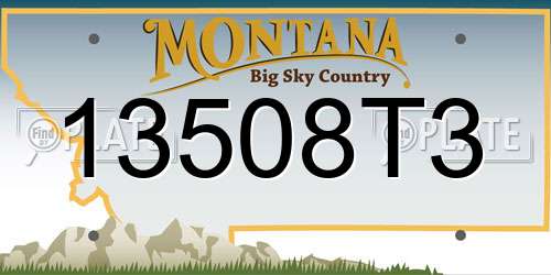 13508T3 Montana License Plate