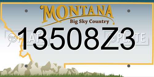 13508Z3 Montana License Plate