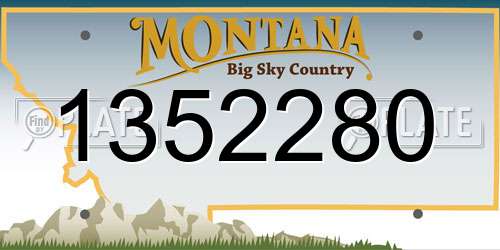 1352280 Montana License Plate