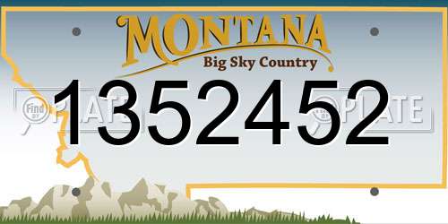 1352452 Montana License Plate
