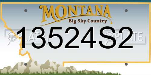 13524S2 Montana License Plate