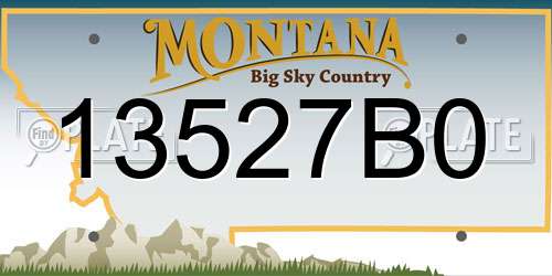 13527B0 Montana License Plate
