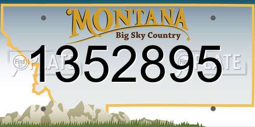 1352895 Montana License Plate