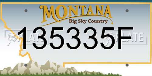135335F Montana License Plate