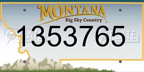 1353765 Montana License Plate