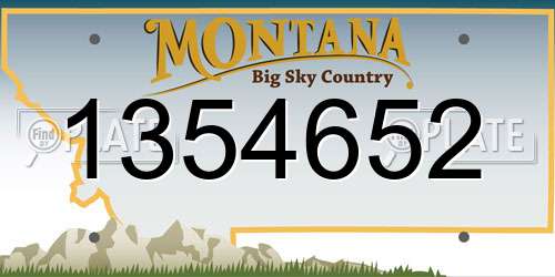 1354652 Montana License Plate