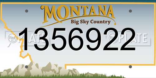 1356922 Montana License Plate