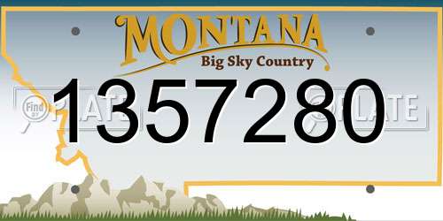 1357280 Montana License Plate