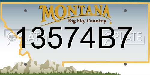 13574B7 Montana License Plate