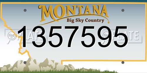1357595 Montana License Plate