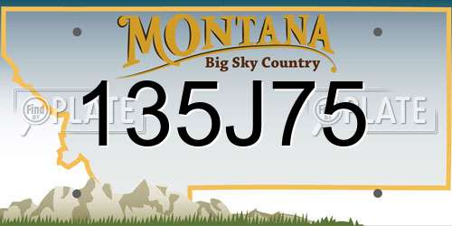 135J75 Montana License Plate