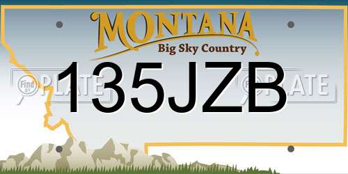 135JZB Montana License Plate