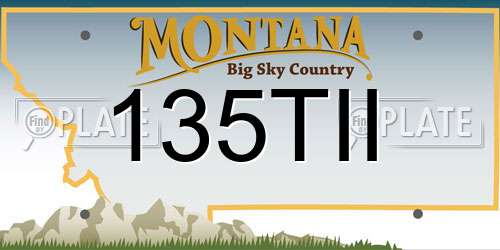 135TII Montana License Plate