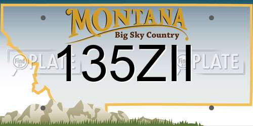 135ZII Montana License Plate