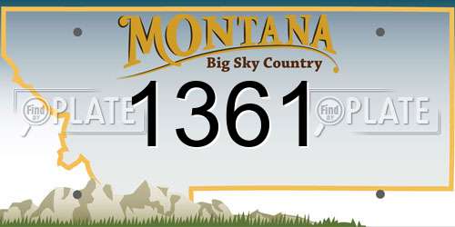 1361 Montana License Plate