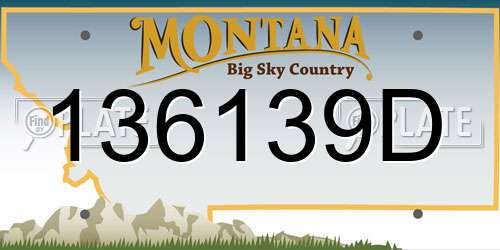 136139D Montana License Plate