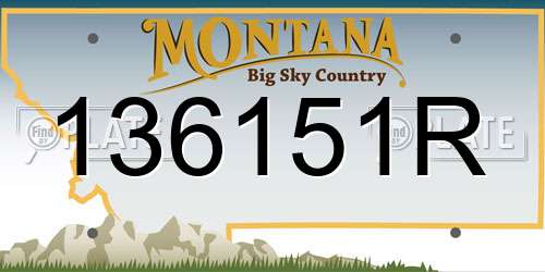 136151R Montana License Plate