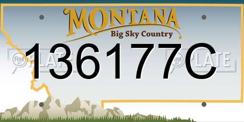 136177C Montana License Plate