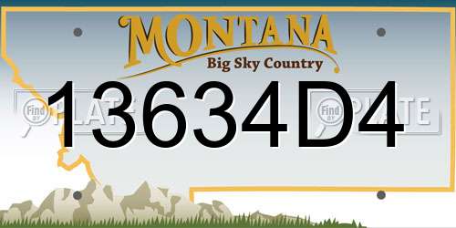 13634D4 Montana License Plate