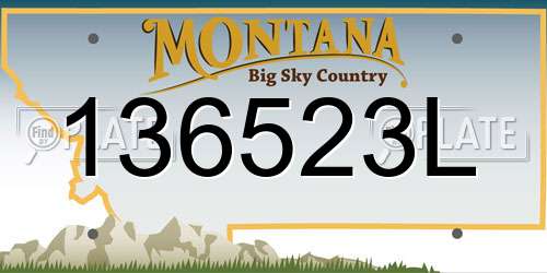 136523L Montana License Plate