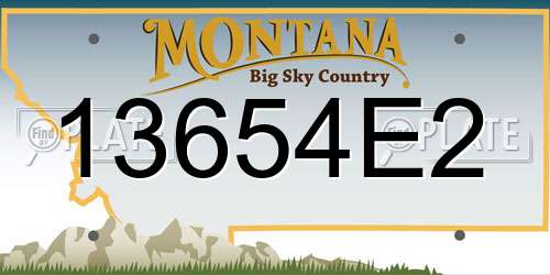 13654E2 Montana License Plate
