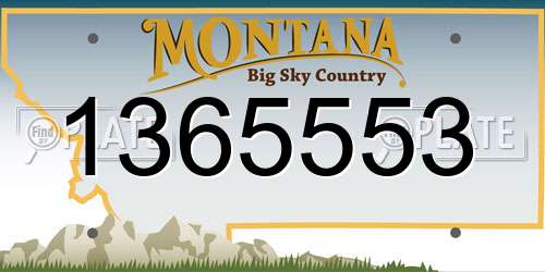 1365553 Montana License Plate