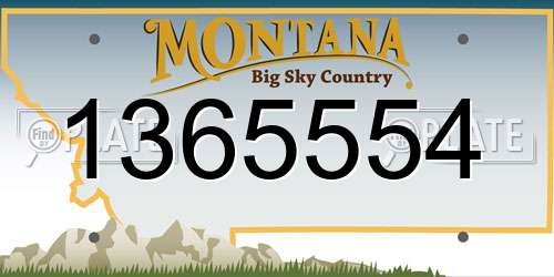 1365554 Montana License Plate