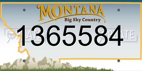 1365584 Montana License Plate