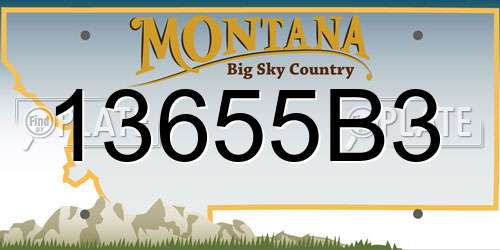 13655B3 Montana License Plate